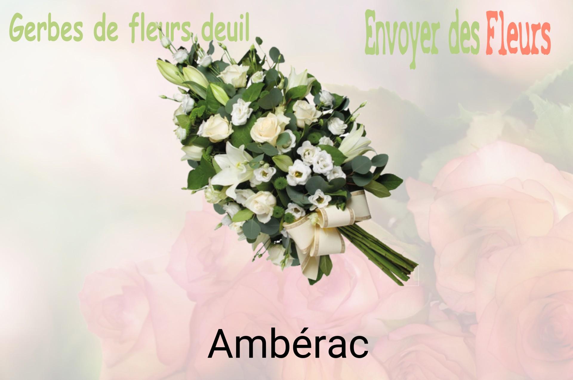 Gerbe de fleurs de deuil livrée à Ambérac